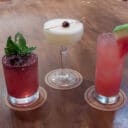 This is an image of three cocktails captured at River Oyster's Happy Hour.